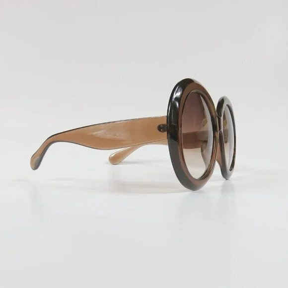 Vintage Round Sunglasses XL Frames - Oversize Retro 1970's 1960's - Caramel NEW  - Picture 3 of 8